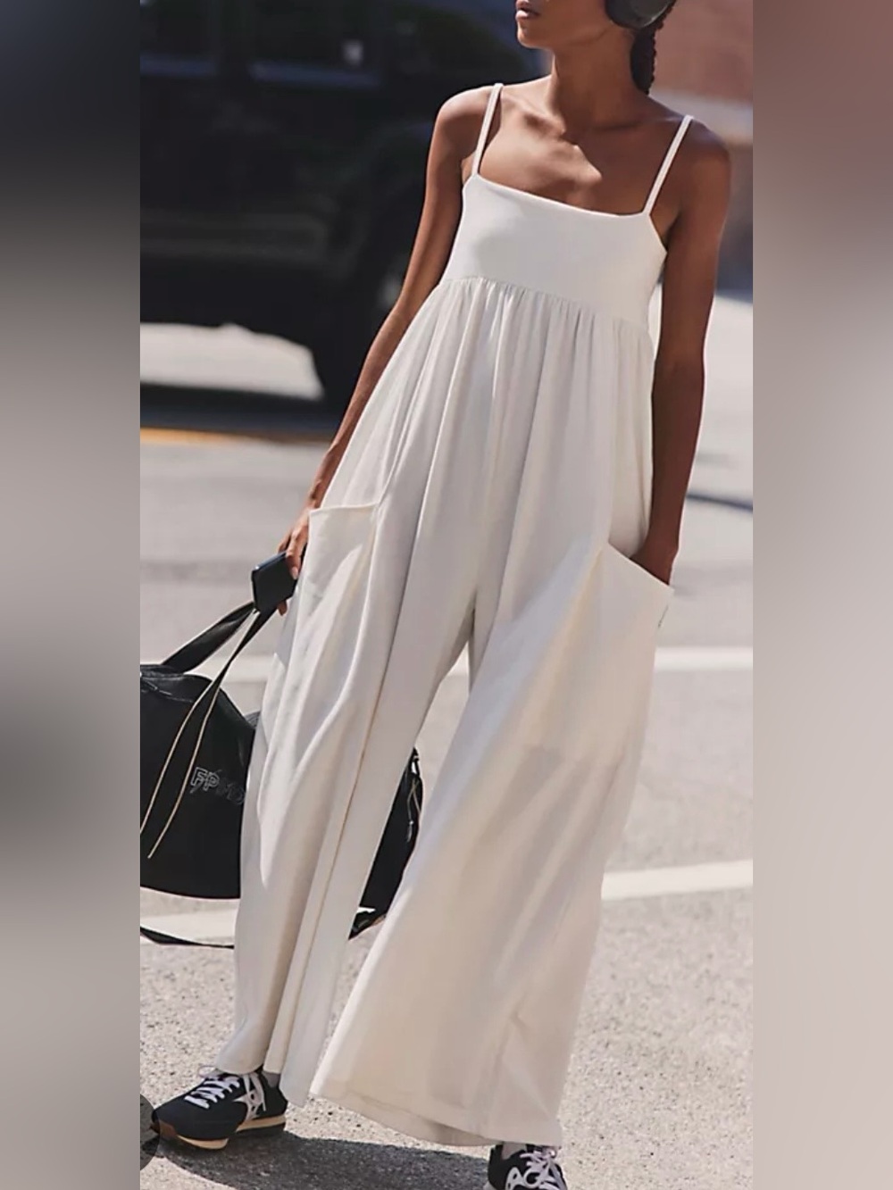 Free People Movement Hot Shot Strappy Onesie in Ivory Size XL NWT